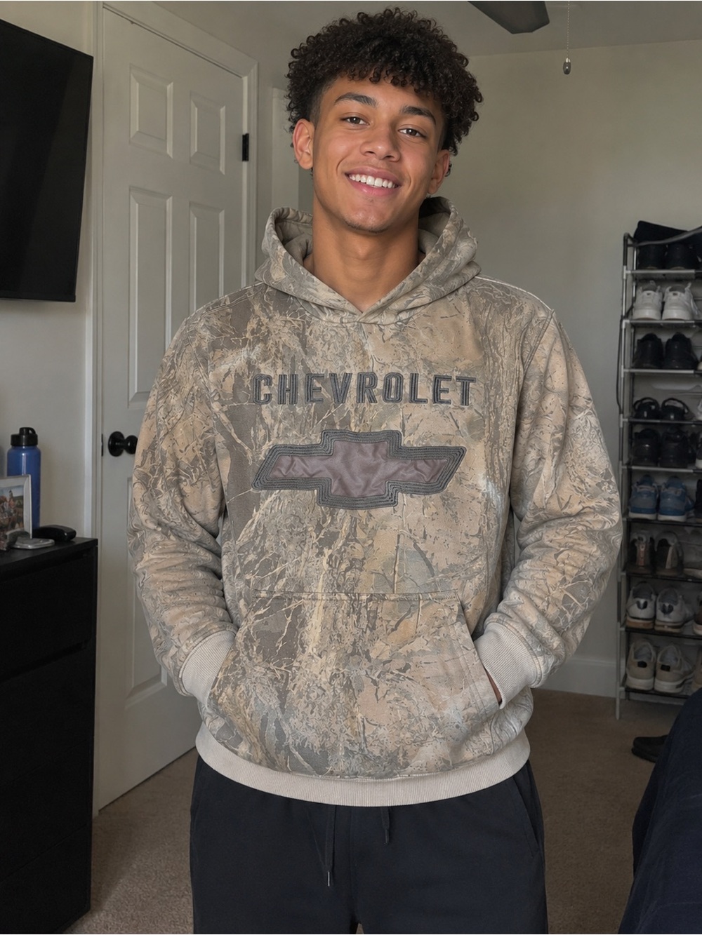 Chevrolet Camo Hoodie Size Small Mossy Oak Hunting Sweatshirt